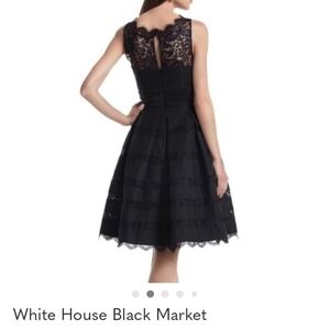 White House Black Market Elegant Black Lace Backless Dress